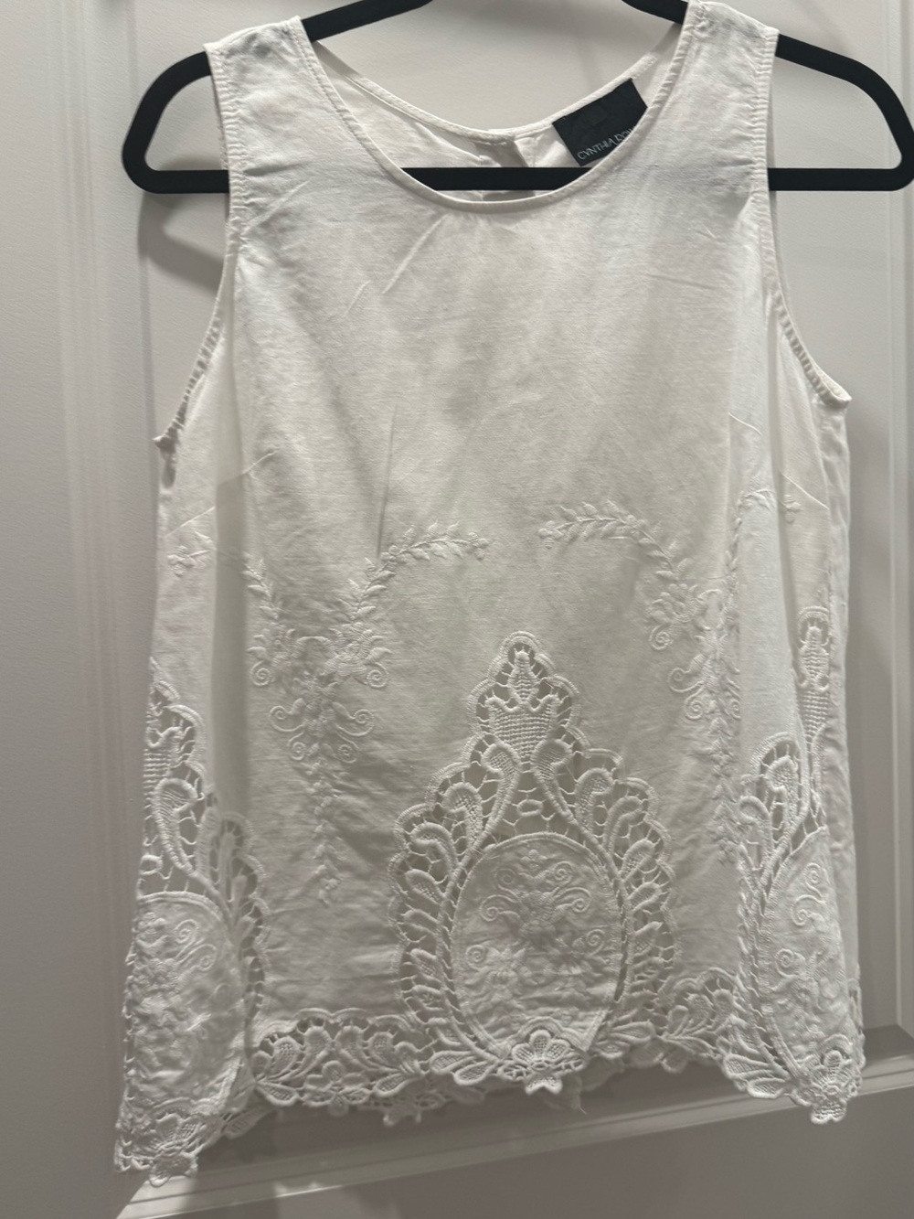 Cynthia Rowley White Top with Black Label